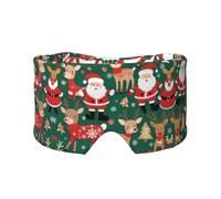 Santa Claus and Christmas Deer Unisex Side Sleeping Headband, Sleeping Eye Mask and Ear Muffs, (26.8 * 4.3 inches), Indoor and Outdoor Travel Yoga Adjustable Comfort Eye and Ear Muffs,