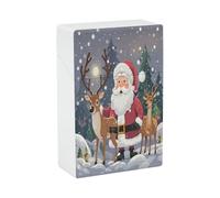 Santa Claus and Deer Elk Cigarette Case Stylish Lightweight Pocket Holder Case for Smoke Waterproof Cigarette Dispenser Cigarettes Accessories for Outdoor Camping Hiking