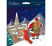 Santa Claus and Fox Traditional Advent Calendar Card - 158mm x 160mm - 24 Doors