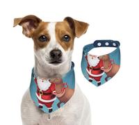 Santa Claus and Reindeer Dog Bandanas,Summer Bandanas for Dogs Washable Adjustable Dog Triangle Scarf Bibs Cute Pet Bibs for Medium Large Dogs Puppy and Cats Small