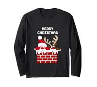Santa Claus and Reindeer Merry Christmas Long Sleeve T-Shirt