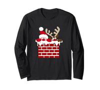 Santa Claus and Reindeer Merry Christmas Long Sleeve T-Shirt
