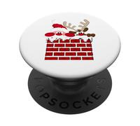 Santa Claus and Reindeer Merry Christmas PopSockets Adhesive PopGrip