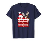 Santa Claus and Reindeer Merry Christmas T-Shirt