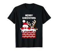 Santa Claus and Reindeer Merry Christmas T-Shirt