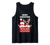 Santa Claus and Reindeer Merry Christmas Tank Top