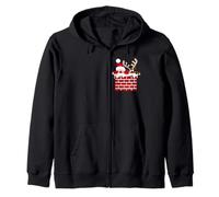 Santa Claus and Reindeer Merry Christmas Zip Hoodie
