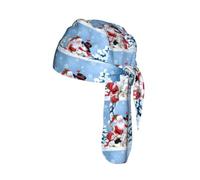 Santa Claus and Snowman Print Helmet Cap Quick Dry Cycling Skull Wrap Breathable Polyester Adjustable Adult Summer Beanie