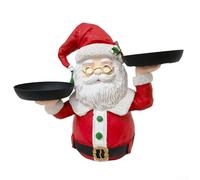 Santa Claus and snowman resin snack rack with trays, decorative Christmas ornaments for home, office, restaurant, and cozy spaces (1)