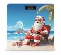 Santa Claus at Beach Body Weight Scale Accurate Stable Digital Bathroom Scale Safe Anti-Slip Home Scale with LCD Display, Anti-Slip Base & Safe Rounded Edge Design for Home Use