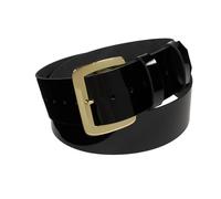 Santa Claus Belt, Solid Brass Buckle, Amish Handmade from Full-Grain Leather, Black, Extra Large (66" - 77")