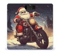 Santa Claus Biker Riding Weight Scale Large Bathroom Scales Digital Weight with Bright LED Display Non Slip Automatic Weighing Scale Fashion Weighing Machine for Body
