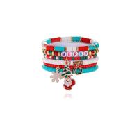 Santa Claus Bracelet - Christmas Accessories Jewelry Gift for Women - Merry Christmas Stocking Stuffers, Adjustable, Alloy, no gemstone