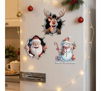Santa Claus Break The Wall Stickers,Funny Santas Walls Art Decal with Realistic 3D Effect,Christmas Toilet Seat Sticker,Xmas Wall Decorations,Christmas Cartoon Santa Sticker for Living Room, Bedroom