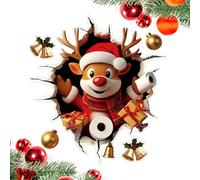 Santa Claus Breaking Wall Sticker, Removable Christmas Wall Stickers, Santa Christmas Decoration Interior, Removable Cute Cartoon Home Decoration for Classroom, Bedroom, Study Room