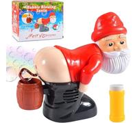 Santa Claus Bubble Machine, XMas Bubble Blower with Lights and Music,Automatic Bubble Gun, Christmas Funny Bubble Blowing Santa, Farting Bubble Machine Funny Parties and Children's Gifts