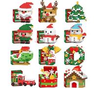 Santa Claus Building Blocks Set - 12 Pack Christmas Theme Mini Figures, Holiday Ornaments, Tree Decorations, Party Favors, New Year Gifts, Birthday Gifts for Kids, Xmas Decorations 2026