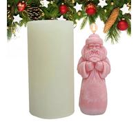 Santa Claus Candle - Handmade 3D Santa Holding Bag Making Shapes, Detailed Christmas Candle Shape, Cute Decorative Wax Mould for Weddings, Ornaments, Holidays, Crafts Must Have