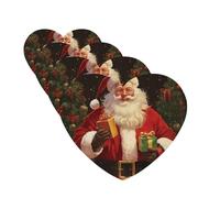 Santa Claus Car Air Fresheners Cards 4 Pcs Hanging Fragrance Scented Cards Long-Lasting Car Aromatherapy Tablets for Wardrobe Bathroom Car Interior Mirror Pendant Gifts