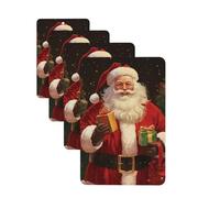 Santa Claus Car Air Fresheners Cards 4 Pcs Hanging Fragrance Scented Cards Long-Lasting Car Aromatherapy Tablets for Wardrobe Bathroom Car Interior Mirror Pendant Gifts