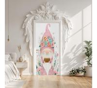 Santa Claus Cartoon Door Sticker 95x219 cm, Cute Santa Claus Door Wallpaper, Self-Adhesive Decals Waterproof PVC Stickers for Bedroom Office Decor