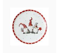 Santa Claus Ceramic Coffee Cup Storage and Decorative Plate Teapot Mug Seasoning Jar Spoon Holder Sealed Dish Butter Tree-Shaped (Large Round Plate)