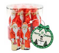 Santa Claus Chocolate Multipack - Christmas Chocolate Drum of 11 x 25g Milk Chocolate Santa Figures Bulk Buy 275g & Topline Tree Decoration. Great for Christmas Eve Box, Stocking Fillers