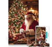 Santa Claus Christmas Cookie 1000 Teenager Pieces Jigsaw Puzzle Memory Boost Calm Escape Pattern Assembly Warm Surprise (50x75cm)