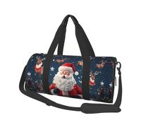 Santa Claus Christmas Duffle Bag With Shoes Compartment And Adjustable Strap,Foldable Travel Duffel Bags For Men Women,Waterproof Duffel Bags, Black, One Size