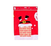 Santa Claus Christmas Jumbo Fabric Present Sack 70cm - Large Festive Gift Bag, Reusable Holiday Santa Sack for Kids, Family & Xmas Decorations
