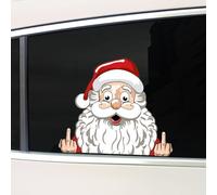 Santa Claus Christmas Peeking Decals for Cars Christmas Elves Middle Finger Car Decorations Window Bumper Stickers Christmas Car Accessory Decoration (Surprise Santa Claus)