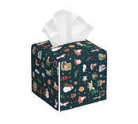 Santa Claus Christmas Print Square Tissue Box For Living Room Bedroom Office Organizer Case Home Decor Gift