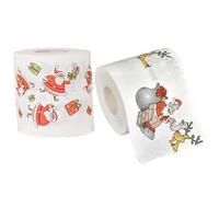 Santa Claus Christmas Toilet Roll - 2 Rolls Funny Merry Xmas Toilet Paper - Bulk Bathroom Decor & Stocking Stuffers
