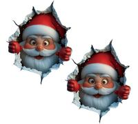 Santa Claus Christmas Wall Stickers | 2PC Santa Breaking Toilet Sticker | Funny Removable Christmas Door Stickers Wall Decals | 3D C-hristmas Decorations Walls Sticker Decal for Home Accessories