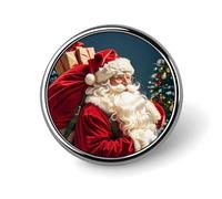 Santa Claus Climbed Into The Chimney Backpack Pin Cute Brooch Decoration Brooches for Women Mens Lapel Pins for Suits Fashion Button Badges for Hat Backpacks Purses Jackets Shirt Suit Lapels-Square