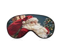 Santa Claus Climbed Into The Chimney Sleep Mask Eye Masks for Sleep Sleeping Mask Sleep Masks for Women Men Sleep Mask Blackout Adjustable Sleep Mask Travel Eye Mask Side Sleeper Eye Mask