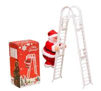 Santa Claus Climbing - Electric Musical Figurine, Christmas Rising The Bottom Of The Ladder, Festive Holiday Decoration | Table Stand, Christmas Party Decoration, Home, Cute Animated Ornament