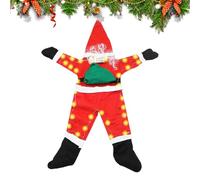 Santa Claus Climbing | Holiday Climbing Decoration,Hangable Santa Claus Clothes,for Indoor Wall Porch Yard Roof Party Gathering Classroom Door Window