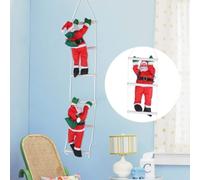 Santa Claus Climbing on Rope Ladder for Christmas Tree Indoor Outdoor Hanging Ornament Decor Christmas Xmas Party Home Door Wall Decoration