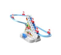 AWHAO Santa Claus Climbing Track Play Set Climbing Ladder Play Track Slide Christmas Figure PP Material for Kids Groups, Manual 5 Figures