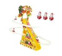 AWHAO Santa Claus Climbing Track Play Set Climbing Ladder Play Track Slide Christmas Figure PP Material for Kids Groups, Electric 6 Figures