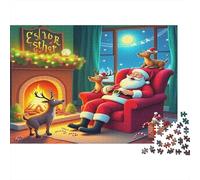 Santa Claus Colourful Santa by Fireplace 1000 Pieces Jigsaws Adults And Children Fun Activity for Rainy Days 70x50cm/1000pcs