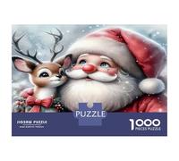 Santa Claus Colourful Santa with Reindeer 1000 Pcs Jigsaws for Adults The Impossible Challenge Brain Development 70x50cm/1000pcs