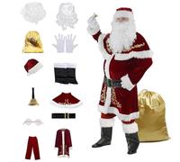 Santa Claus Cosplay Set - Christmas Costume, Santa Claus Costume Set for Christmas Party, Unisex Cosplay Santa Claus Festive Clothes, Christmas Costumes Set for Events