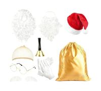 Santa Claus Costume | Christmas Santa Hat Wig Beard | Festive Role Play,for Women Men Home Winter Holiday School Gathering Outdoor Stage Performance