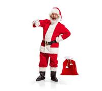 Santa Claus Costume for Adult Mens Santa Clause Suit 11pcs Deluxe Christmas Red Velvet Outfit Xmas Holiday Party Set(XL)