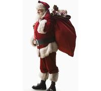 Santa Claus Costume for Men Santa Suit Adults 11PCS Professional Deluxe Red Christmas Clause Outfit Cosplay(XXL)