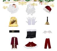 Santa Claus Costumes Set Santa Claus Costume for Men Santa Cosplay Set Santa Claus Costume for Christmas Party Costume Set Christmas Clothes Unisex Christmas Fashion Costume