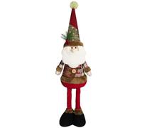 Santa Claus Decor | Christmas Standing with Extendable Legs Plush | Figurine, Standing Figure for Fireplace, Bedroom, Table, Window