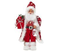 Santa Claus Decorations, Christmas Standing Figurine Ornaments for New Year Gifts Xmas Cute Collectible Figure Decor Fabric Doll with Gift Bag Fireplace Home Party Holiday Decoration (30cm)